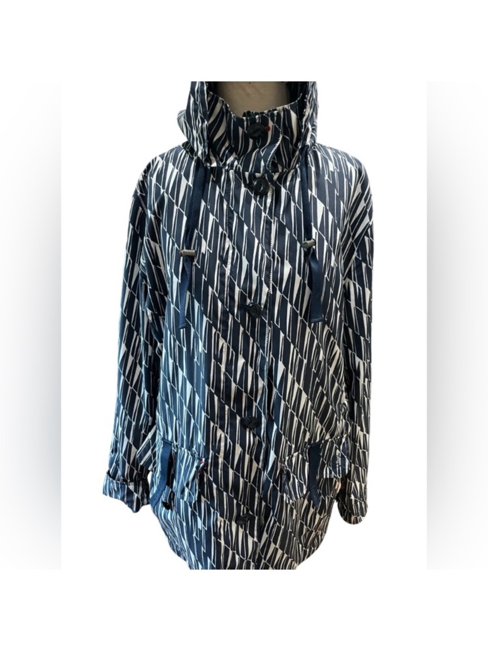 Lands’ End Women’s Hooded Rain Jacket Windbreaker - Size L - Storm Raker - Picture 3 of 15